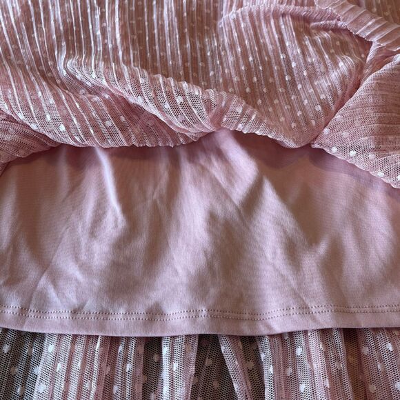 Ava & Viv Speechless Pink Swiss Dot Tulle Overlay Skirt Excellent Pre-Owned - Picture 8 of 8